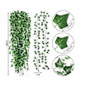Miniatyrbillede 1 af 5: 12/24/36 Grene Kunstige Ivy Bladplanter Vine Hængende Garland 12 stk. 12PCS