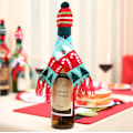 Miniatyrbilde 2 av 5: 3 sett julepynt juleskjerf hattsett juleflaskesett Vaskbart og gjenbrukbar for julefest