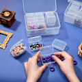 Miniatyrbillede 5 af 5: 12 stk. Perleopbevaringsboks, plastperleopbevaringsboks, gennemsigtig opbevaringsboks, håndværksbeholder, med 2 hængslede låg