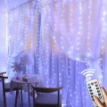 Miniatyrbild 3 av 5: Inomhus Strängljus, 3m x 3m, 300 LED-lampor med 8 lägen Fjärrkontroll Justerbar ljusstyrka, Ramadan Dekoration, Sovrum, Fönster, Jul (vit)
