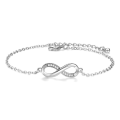 Miniatyrbillede 4 af 4: Armbånd til kvinder Sterling Sølv Cubic Zirconia Smykker til kvinder, Uendelighed Uendelighed Symbol Uendelig Kærlighed Armbånd Bangle, 2 stk (Guld+Sølv)
