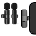 Miniatyrbild 2 av 5: 2-pack - Lavaliermikrofon för Mobil - Trådlös - USB-C Svart