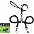 Miniatyrbillede 1 af 5: Koppel til 2 hunde, sammenfiltringsfrit dobbeltkoppel til hundetræning 360° roterbar justerbar reflekterende længde dobbelt line til to_RY