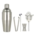 Miniatyrbillede 1 af 4: 5 stk. Rustfrit Stål 550ml Cocktail Shaker Professionelle Bartender Værktøjer Drikke Mixer Sæt Til Bar RestaurantSølvM Silver M