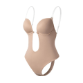 Miniatyrbillede 1 af 5: Dame Dyb V-udskæring Body Shaper Stropløs Rygløs Bodysuit Shapewear (1 stk.) L L