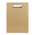 Pikkukuva 3 / 4: Vahva paperinen lahjakassi, 26 cm x 19 cm x 9 cm, ruskea voimapaperikassi läpinäkyvällä ikkunalla ja rusetilla - 12 kpl hopea Silver
