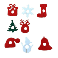 Miniatyrbillede 1 af 2: 10 stk. Filt Vin Kop Glas Ring Kort Julehjem Dekoration Bord Jul Nytår Fest Dekorationer Snefnug snowflake