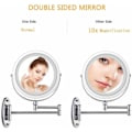Miniatyrbillede 2 af 5: /Ryi/ LED-belyst makeup-spejl - 10x forstørrelse, belyst vægmonteret badeværelsesspejl, dobbeltsidet fleksibel svanehals, 360° rotation med USB-kabel42-