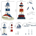 Miniatyrbild 5 av 5: Lighthouse Väggdekaler Segelbåt Under Vatten Väggdekal Nautisk Måskdekal Vardagsrum Badrum