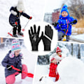 Miniatyrbild 4 av 5: Vinterhandskar för barn, varma sporthandskar, touch screen, halkfria, kalla väder, cykelhandskar för löpning, bergskidåkning, pojkar