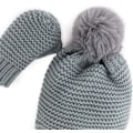 Miniatyrbild 4 av 5: Toddler Baby Hatt & Vantar Set Vinter Varm Stickad Hatt Pom Pom Beanie för Pojkar Flickor 1 Hatt + 1 Par Vantar (Grå)