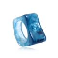 Miniatyrbild 2 av 5: 15 st Resin Retro Akryl Färgglada Chunky Ringar Söta Trendiga Färgglada Rhinestone Y2k Smycken Plast Resin Kvadratisk Gem Stackable Chunky Ringar