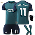 Miniatyrbillede 5 af 5: 23-24 Arsenal udebanetrøje fodboldsæt 7 Saka 8 Odegaard 9 Jesus 11 Martinelli trøje Uden sokker størrelse 8 Uden sokker størrelse 8 XS_RY
