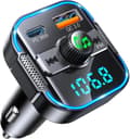 Bluetooth FM-sändare för bil, PD 36W & QC 3.0 snabbladdare med dubbla mikrofoner, handsfreesamtal, brusreducering & batterispänningsdisplay
