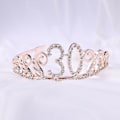 Miniatyrbillede 1 af 4: 30 års Jubilæums Tiara med Rhinestone Krystal Kam (Rosenguld)