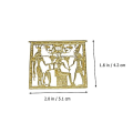 Miniatyrbilde 3 av 3: 2 stk Retro Stil Egyptisk Tempel Brystpin Kåpe Dekorativ Brosje Tilbehør Gull 5.1x4.2x0.5cm Golden 5.1x4.2x0.5cm
