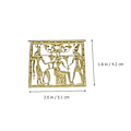 Miniatyrbillede 3 af 3: 2 stk Retro Stil Egyptisk Tempel Brystpin Coat Dekorativ Brosche Tilbehør Guld 5.1x4.2x0.5cm Golden 5.1x4.2x0.5cm