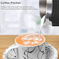 Miniatyrbild 5 av 5: 350ml Mjölkskumningskanna, Liten Mjölkkanna i Rostfritt Stål Espresso Ångkanna Latte Art För Hemmabarista, Kaffemaskinstillbehör (1st)