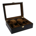 Miniatyrbillede 4 af 4: 10 Rudes Træ Urboks Smykke Display Opbevaring Organizer