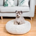 Miniatyrbillede 2 af 5: Katteseng rund hundebed kæledyrsrede oval katteseng donut rede seng hvid diameter 40cm