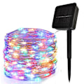 Miniatyrbillede 1 af 5: 100LED Solcelled Kobbertrådstrenglys Udendørs Vandafvisende Lysstreng Have Julepynt Lysfarve