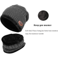 Miniatyrbillede 3 af 5: Børne Vinterhue Beanie Med Halsklæde Sæt Casual Strikket Hue Varmt Strikket Hue Fleeceforet Hue Grå Gray