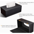 Miniatyrbillede 5 af 5: Vævæskeskrin Dækning Rektangulær, PU Læder Vævæskeskrin Holder til Kleenex, Serviet, Vævæskeskrin Dækning Rektangel, Sort