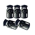 Miniatyrbillede 3 af 3: 500 stk. Plastik Enkelt Hul Fjeder Stop Tøj Teltsnor Toggle String Cord Låse EndBl Black 500pcs