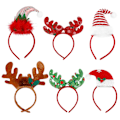 Pikkukuva 2 / 3: 6 kpl Aikuisten Joululahjoja Elf Hat Headband Joulupäähine Joulukuvausrekvisiitta Satunnainen Väri 21x14cm Random Color 21x14cm