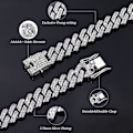 Miniatyrbillede 3 af 5: Cubansk Led Kæde Til Mænd 13mm Halskæde Guld Sølvbelagte Halskæder Kæde Diamant