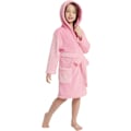 Miniatyrbillede 2 af 5: Pige Fleece Badekåbe, Hætte Toddler Blød Fuzzy Badekåbe til Børn 3-14 År