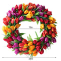 Pikkukuva 4 / 5: 20\" Teko-tulppaani seppele Etuoveen, Toimistoon, Kotiin, Hääkoristeeksi