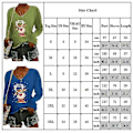 Miniatyrbilde 2 av 2: Juleelg Trykk V-Hals T-skjorte for Kvinner, Jul Fritid Lang Ermet Pullover Topp, Svart Black L