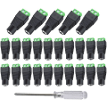Miniatyrbillede 1 af 4: 25 stk. 12v/24v DC Hunkontakter, 5.5 X 2.1 Mm DC Strømforsyningsadapter Skrueklemme, Til CCTV Kamera LED Strip (grøn)