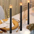 Miniatyrbilde 3 av 3: 6 stk LED Koniske Lys Flammeløse Batteridrevne Koniske Lys Julebryllupsdekorasjon Black2 28X2.1X2.1CM