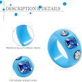 Miniatyrbillede 2 af 5: 9 stk Harpiks Retro Akryl Farverige Chunky Ringe Søde Trendy Farverige Rhinestone Plastik Harpiks Kvadratiske Gem Stablebare Chunky Ringe