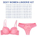 Miniatyrbild 4 av 4: 1 Set Damkläder för Kvinnor Sexig Underkläder Elegant Dam BH och Tros Set Spets Dam-underkläder Rosa 38 85C Pink 38 85C