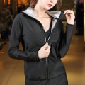 Miniatyrbillede 3 af 3: Sauna Suit Svedjakke Langærmet Sveddragt Slankende Træning Talje Træner Fitness Kropsformer Zipper Kvinde stil sort L Female style black L