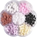 Miniatyrbild 1 av 2: Färgglada rosett nageldekorationer plommonblomma låda kristall, 3D rosett färgglada nagelhänge set