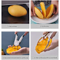 Miniatyrbillede 2 af 5: Mango Skærer Multifunktionel Rustfrit Stål Frugt Skræller Frugt Parer Med Kernefjernere Til Mango Vandmelon Avocado