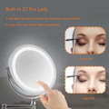 Miniatyrbillede 4 af 5: /Ryi/ LED-belyst makeup-spejl - 10x forstørrelse, belyst vægmonteret badeværelsesspejl, dobbeltsidet fleksibel svanehals, 360° rotation med USB-kabel42-