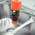 Miniatyrbillede 4 af 5: Slangekobling, køkkenhavevandingshane Snap-kobling, køkkenslangeadapter Haneadapterværktøj til udendørs eller indendørs vandhaner (1 stk., Orange)