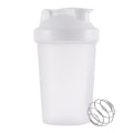 Miniatyrbillede 1 af 5: Blender Shaker-flaske med klassisk løkketop og rustfrit stålpiskerkugle - perfekt til proteinshakes og før træning (Klar krop - 473 ml, Hvid/Klar)