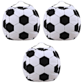 Miniatyrbillede 2 af 3: 3 stk Kreative Fyldte Dyr Opbevaringsbønnepose Stol Fodbold Mønster Opbevaringspose 3stk43X43CM 3pcs 43X43CM