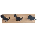 Miniatyrbillede 1 af 5: Børne Dinosaur Vægmonterede Knager Træ Dør Knagerække (1 stk, Sort)