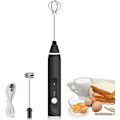 Miniatyrbilde 1 av 5: Elektrisk melkeskummer, USB-oppladbar melkeskummer 2 i 1 Håndholdt batteridrevet melkeskummer for kaffe, latte, cappuccino, pisking av egg