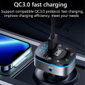 Miniatyrbillede 5 af 5: Bluetooth FM-sender til bil, Bluetooth billader med dobbelt USB-opladning, MP3-afspiller, understøtter TF-kort og USB-disk, håndfri opkald, 7 farver LED-baggrundslys