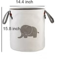 Miniatyrbild 3 av 5: Tvätthampkorg Förvaringsskorgar Barnkammare Barns Bomullslinne Kollektion Organizer Canvas Tyg Vikbara Påsar Baby Leksaker, Elefant