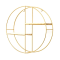 Miniatyrbild 1 av 3: Hexagonalt Hyllförvaring Väggmonterad Hylla Förvaringsställ Dubbellagers Hylla GoldenM Golden M