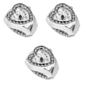 Miniatyrbillede 3 af 3: 3 stk Elastiske Finger Ring Ur Hjerteformet Kvarts Ur Retro Ur Til Mænd Kvinder 3 stk 2,5X2,5CM 3 pcs 2.5X2.5CM